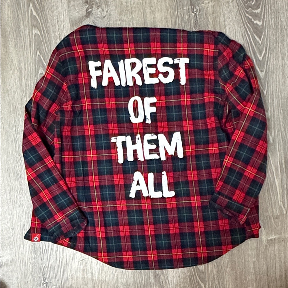 Cakeworthy Snow White flannel Plaid Button Down Shirt - Red and Black